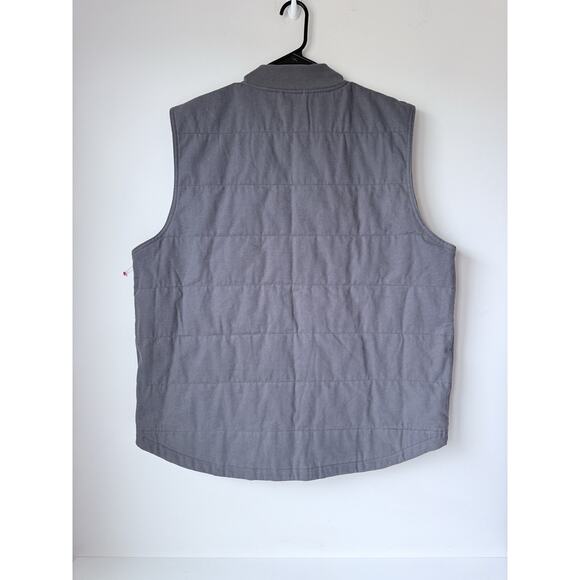 Wrangler Workwear Gilet Vest Men's 2XL Canvas Brown Lined Full Zip Gray - Picture 2 of 8